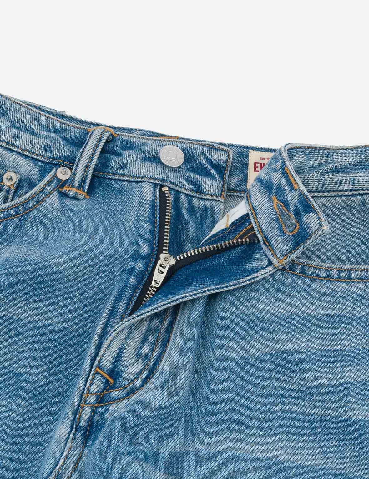 Deconstructed Inserted Seagull Embroidery Fashion Fit Denim Cargo Skirt - 6