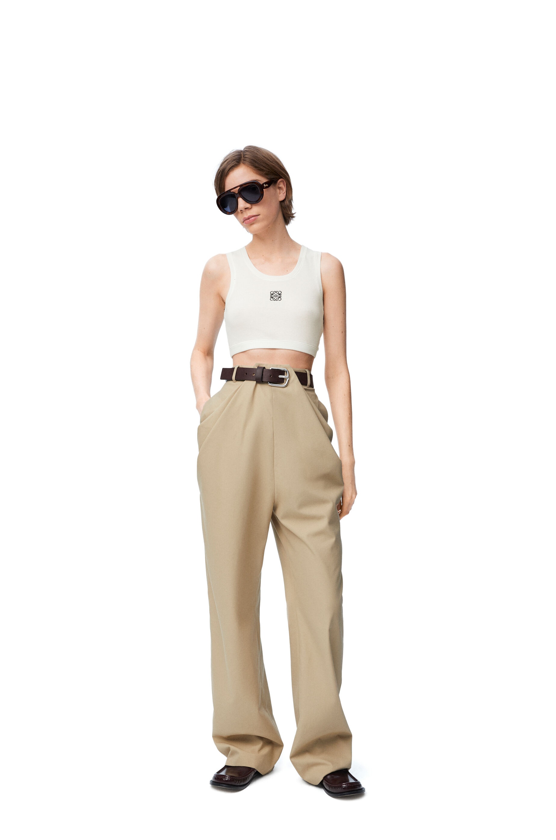 Cropped Anagram tank top in cotton - 2