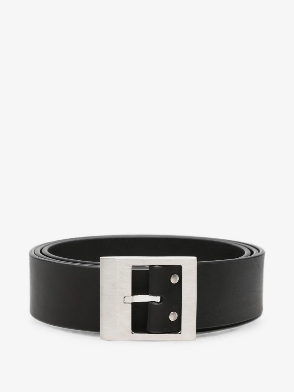 square-buckle leather belt - 1