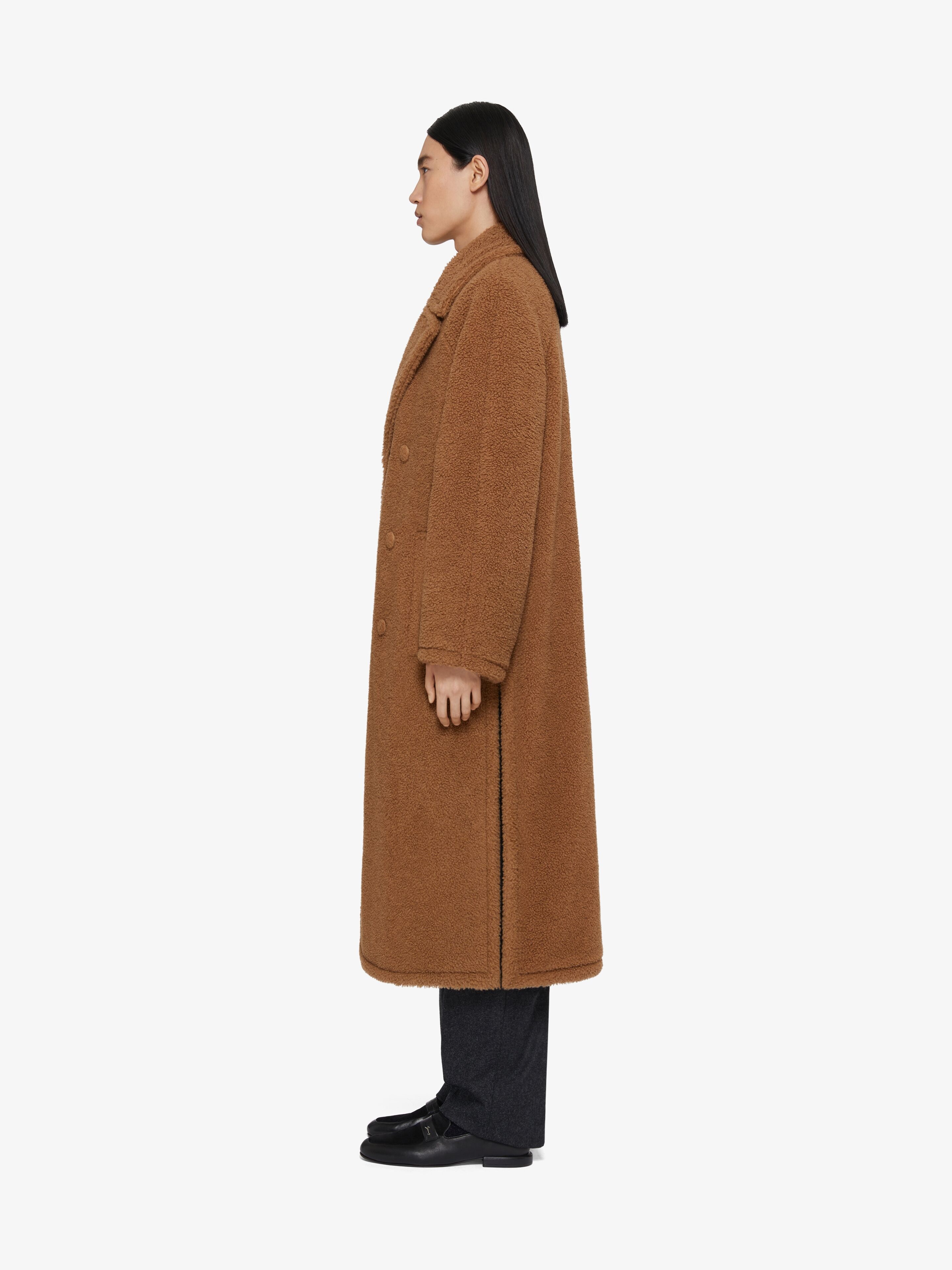 TEDDY COAT IN CAMEL HAIR AND SILK - 3