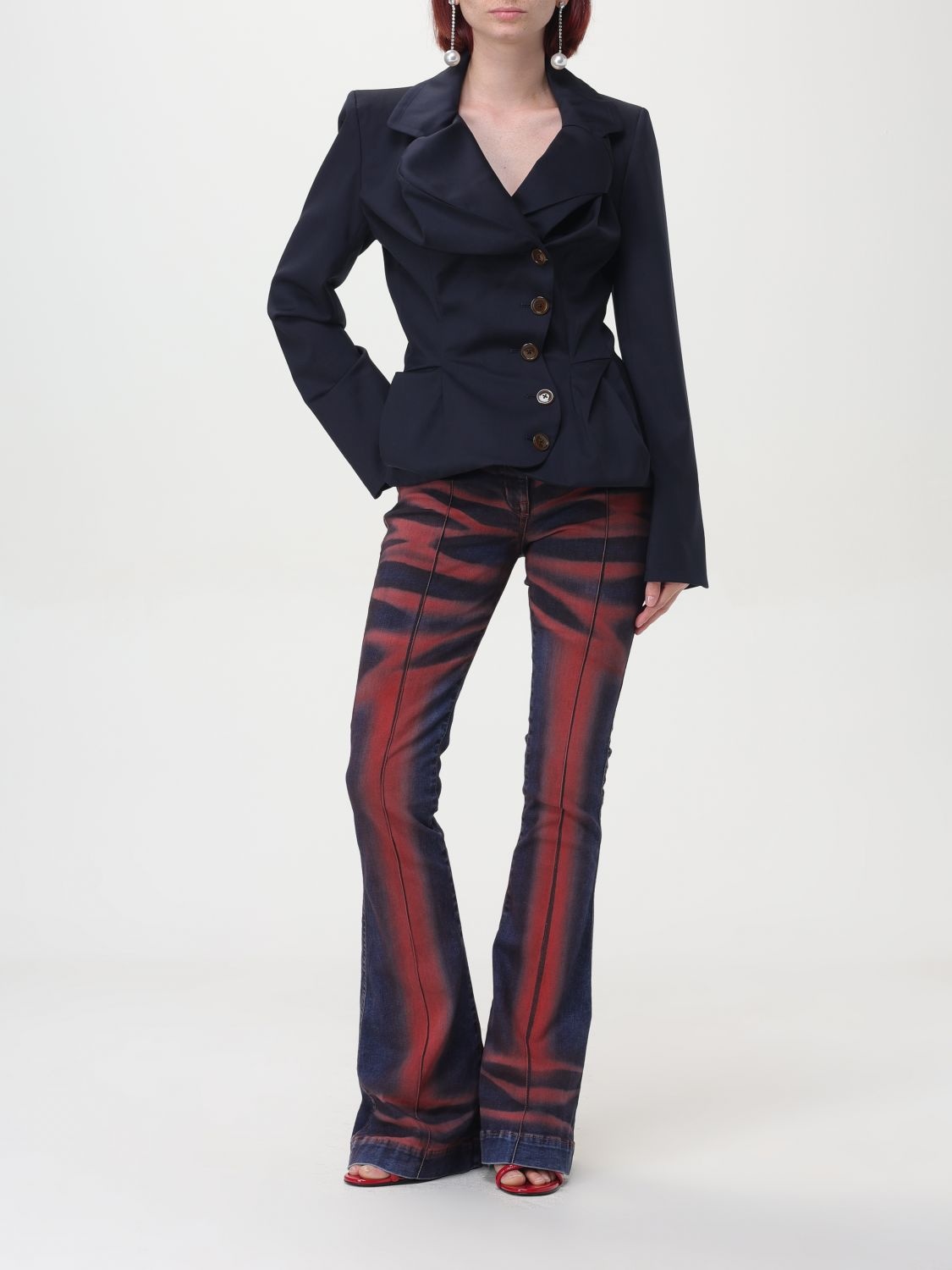VIVIANO 23AW BACK TULLE TRIMMED BLAZERΩ