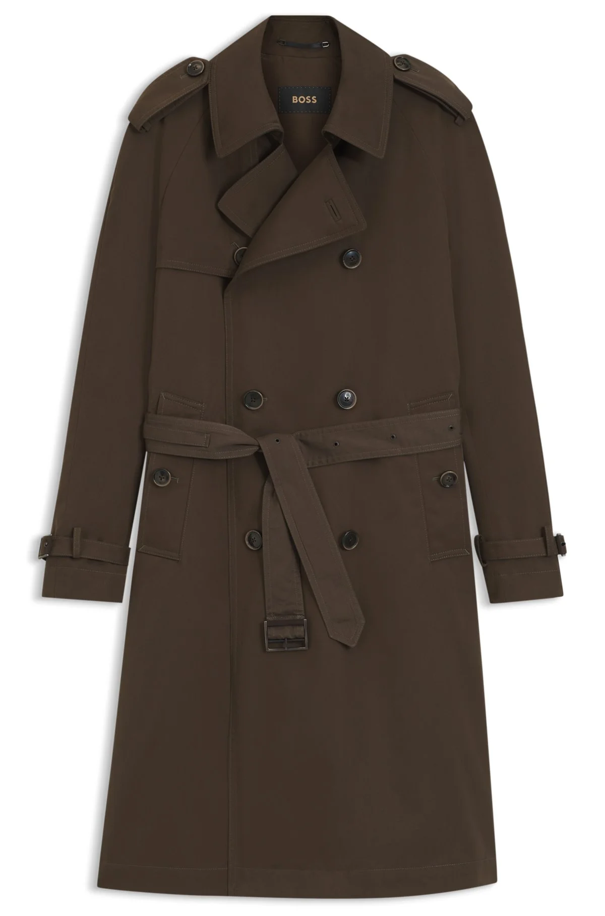 DOUBLE-BREASTED TRENCH COAT IN COTTON AND SILK - 1