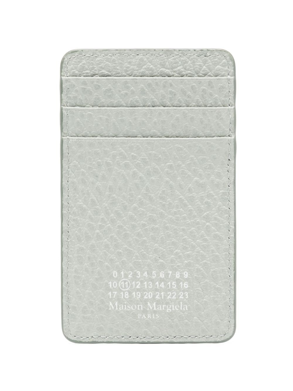 number-print leather cardholder - 2