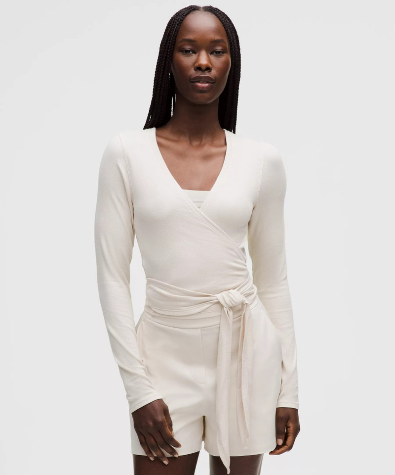 Front-to-Back Wrap-Waist Long-Sleeve Shirt 1