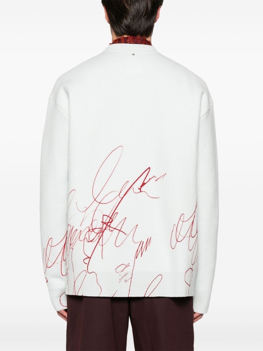 scribble-print fleece jumper - 4