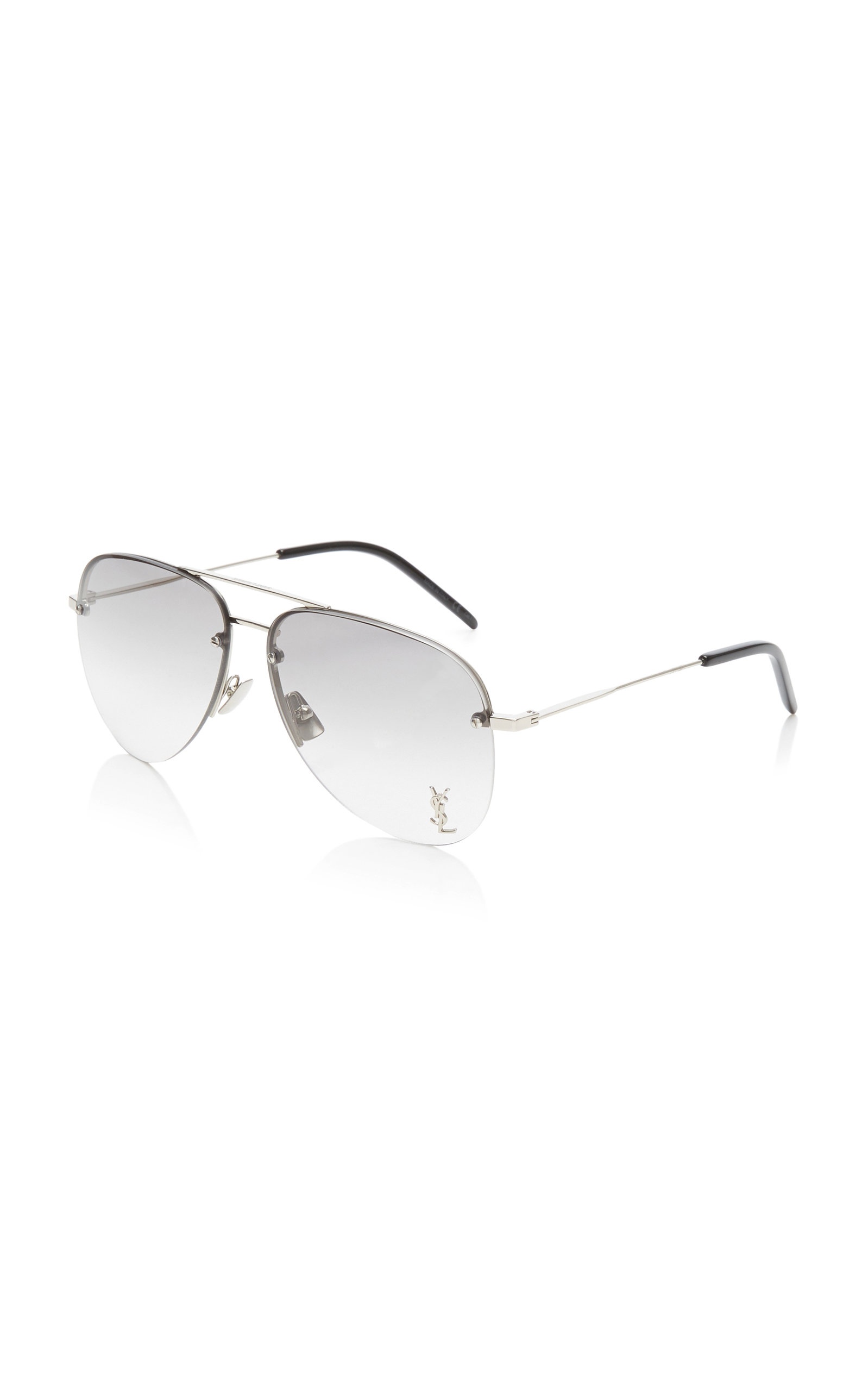 Logo-Detailed Aviator-Frame Metal Sunglasses grey - 3