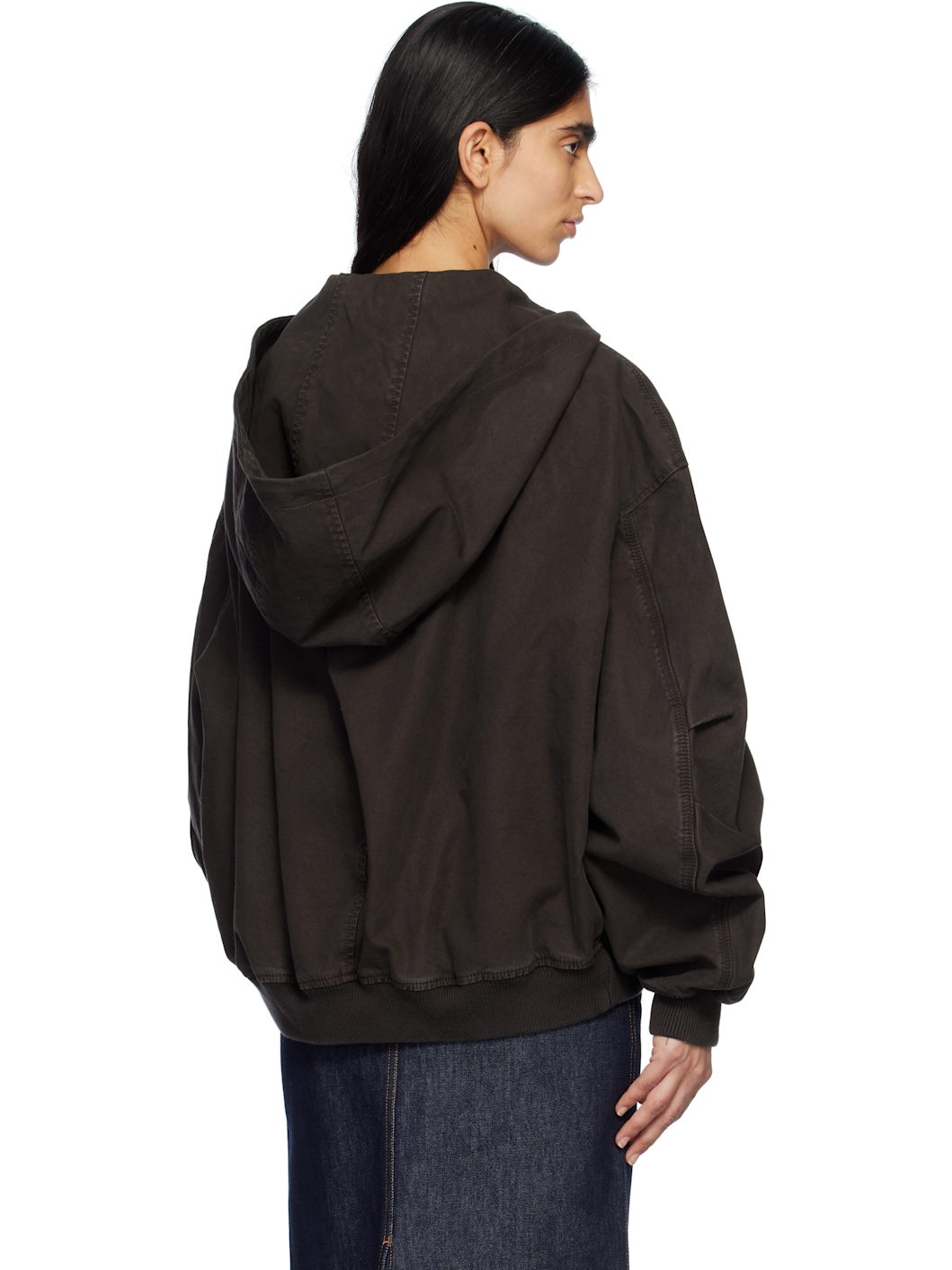 Brown Hooded Bomber Jacket - 3