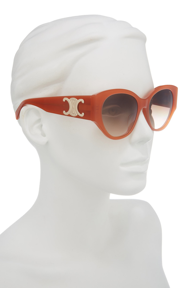 CELINE Maxi Triomphe 55mm Butterfly Sunglasses in Shiny Orange/gradient Brown 3