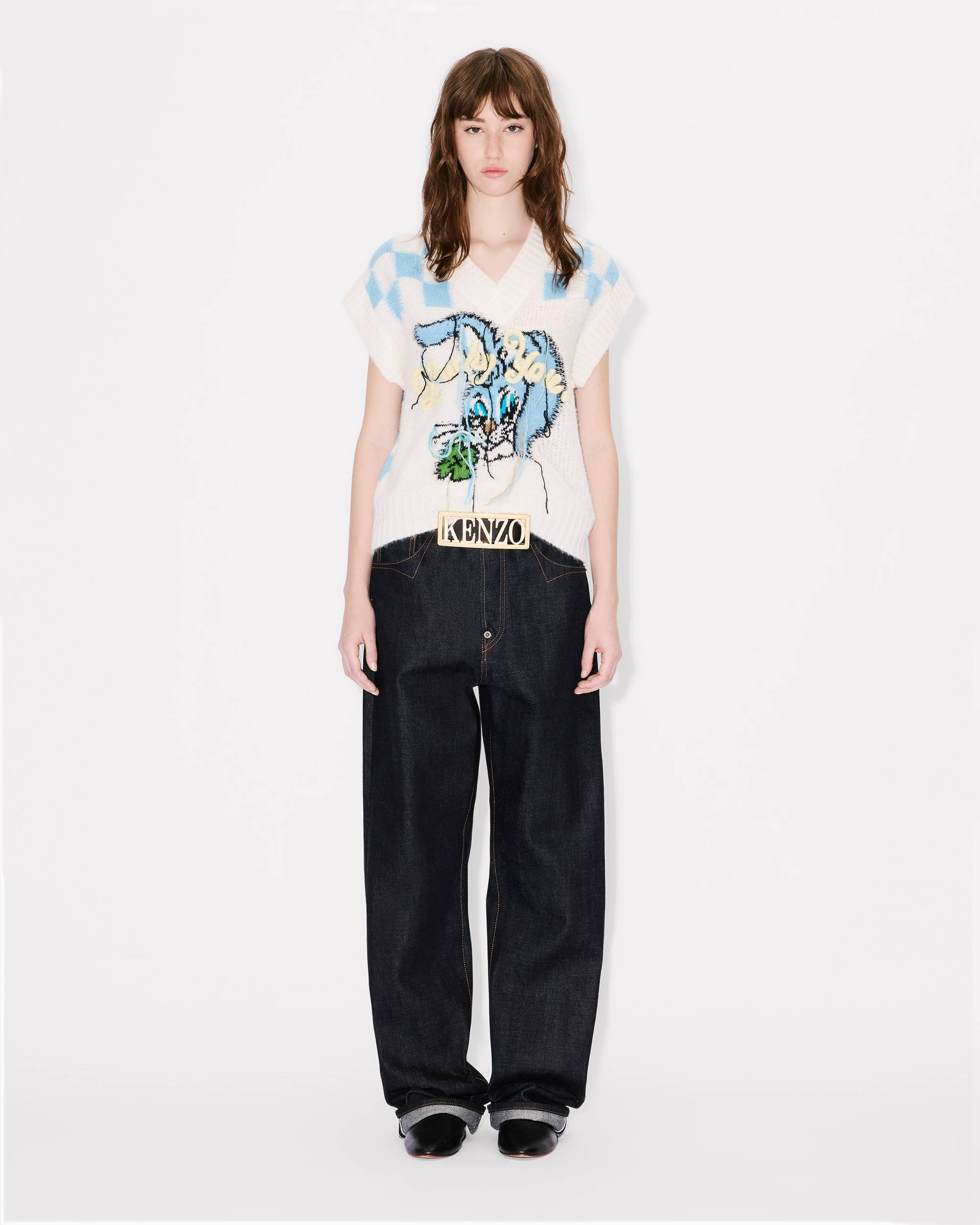 'KENZO Cartoon' vest in hairy alpaca - 5