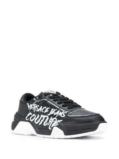 VERSACE JEANS COUTURE logo lace-up trainers outlook