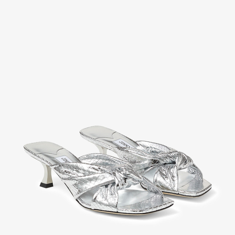Avenue 50 Silver Leather Mules 3