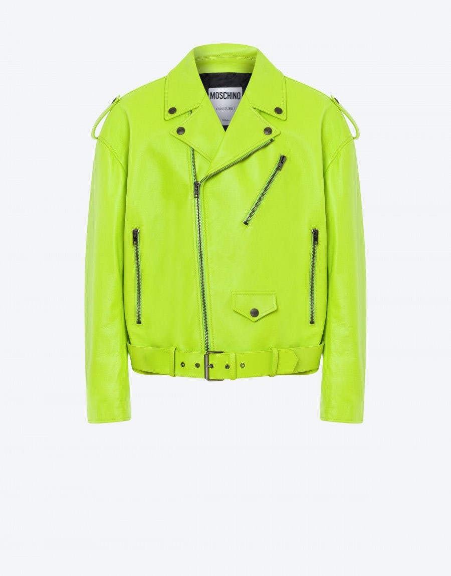 MOSCHINO SMILEY® NAPPA LEATHER BIKER - 1