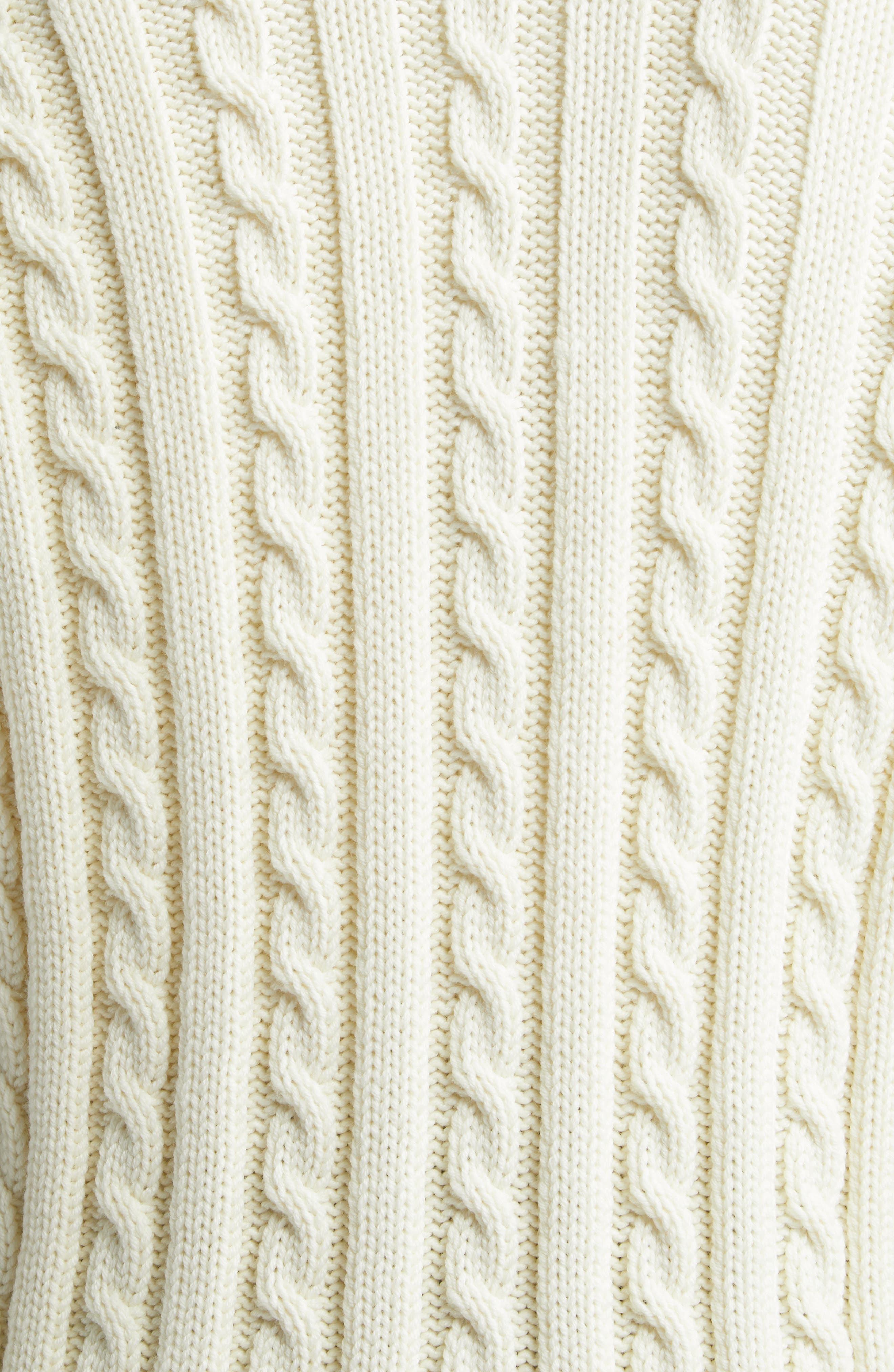 Thom Browne 4-Bar Cable Knit Virgin Wool Shawl Cardigan in White at Nordstrom - 7