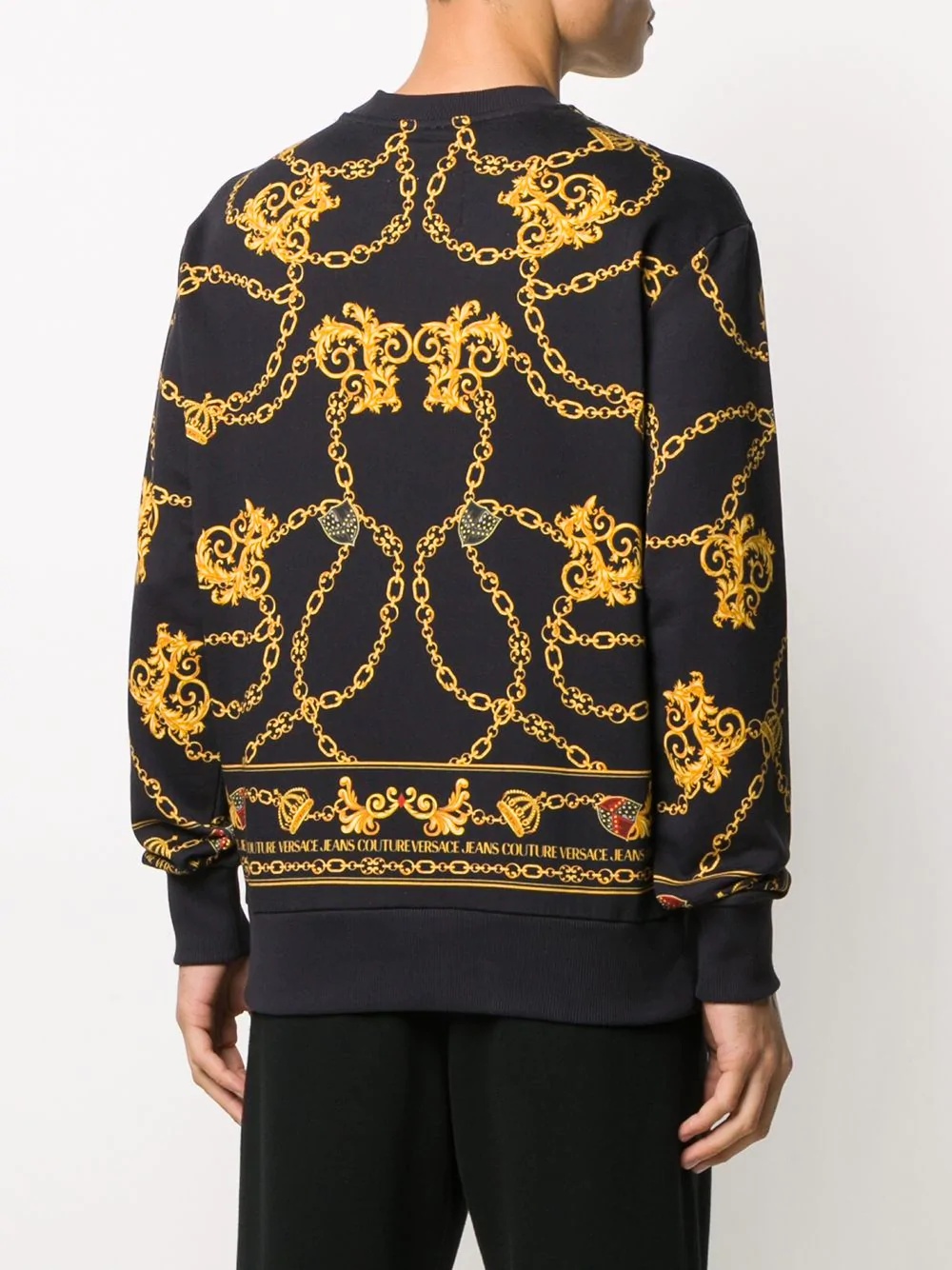 baroque crest logo sweatshirt - 4