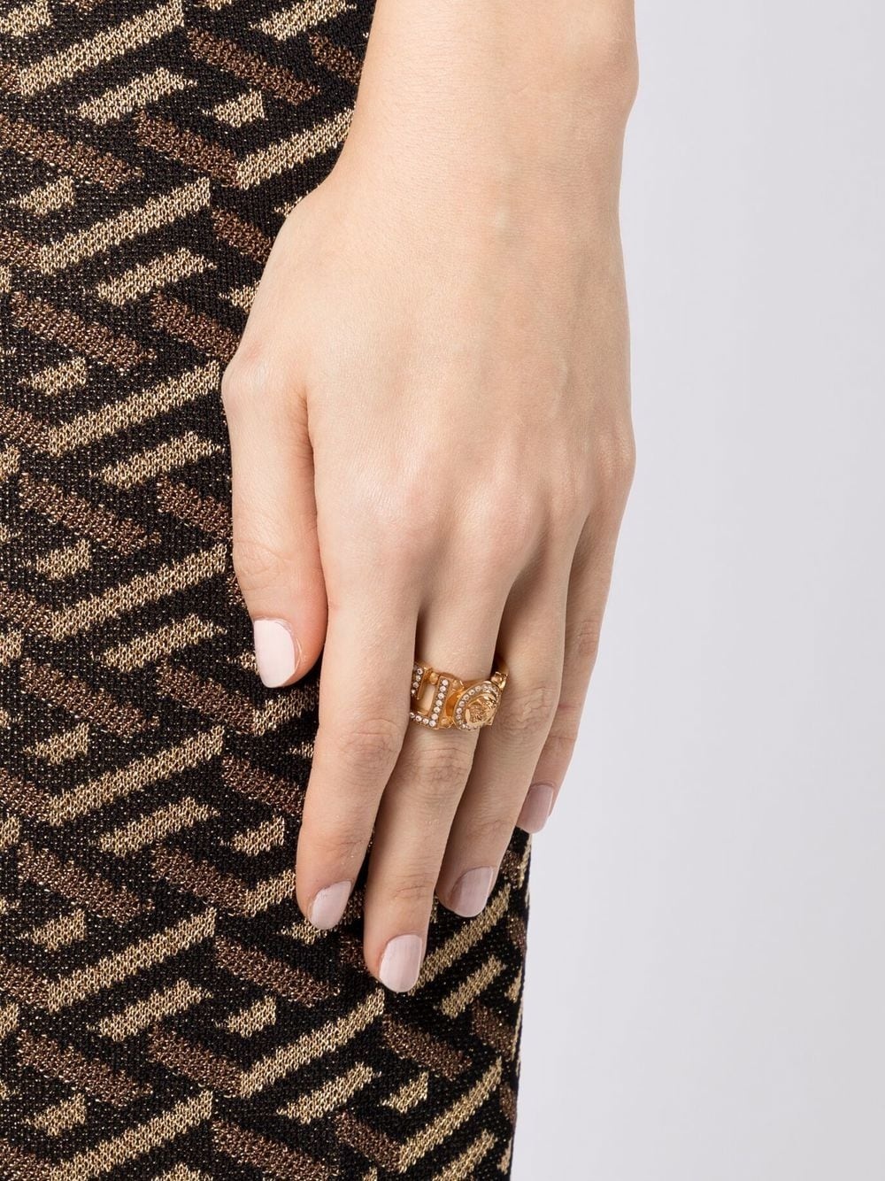 Greca cut out jewelled ring - 2