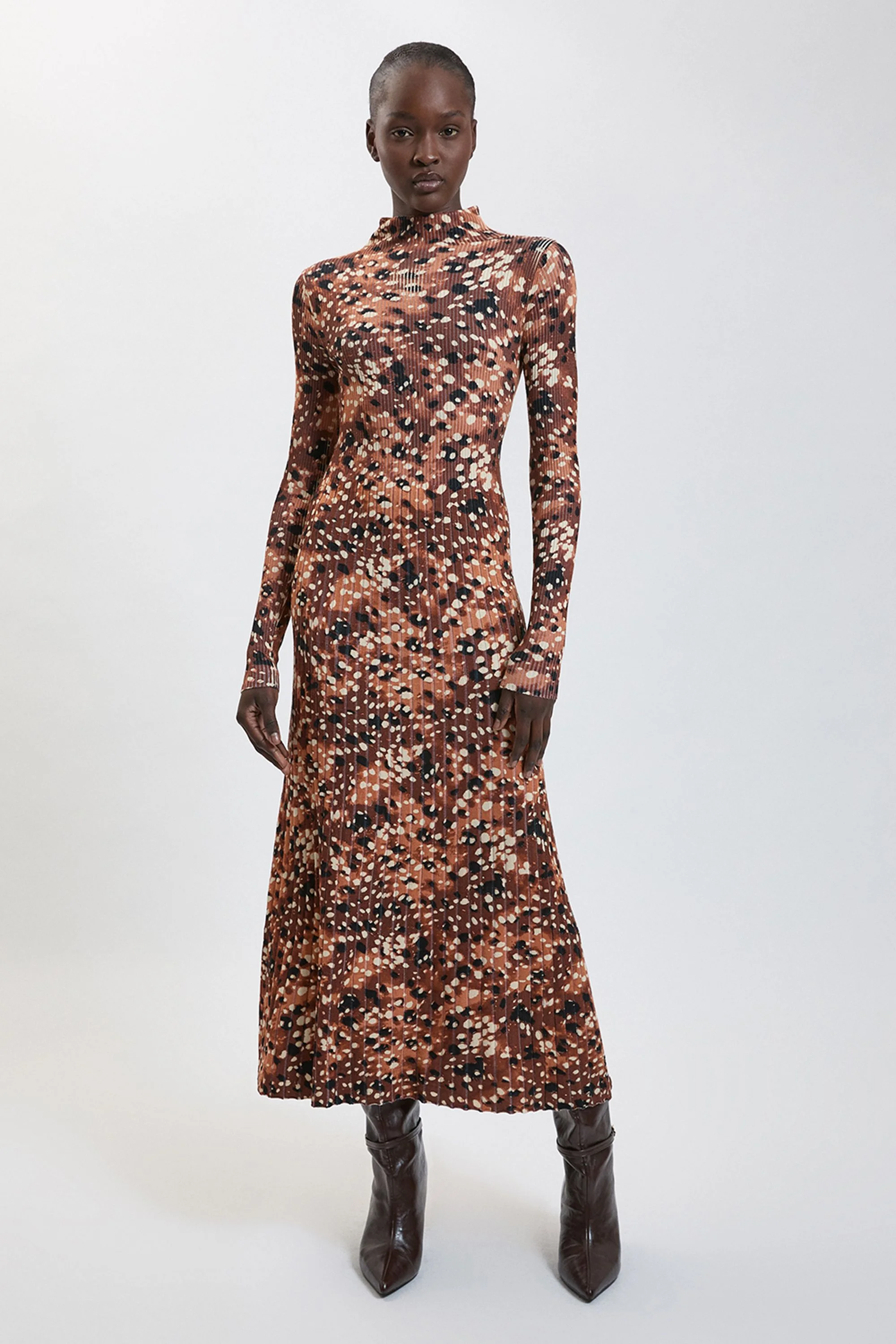Geo Jacquard Knit Maxi Dress - 1
