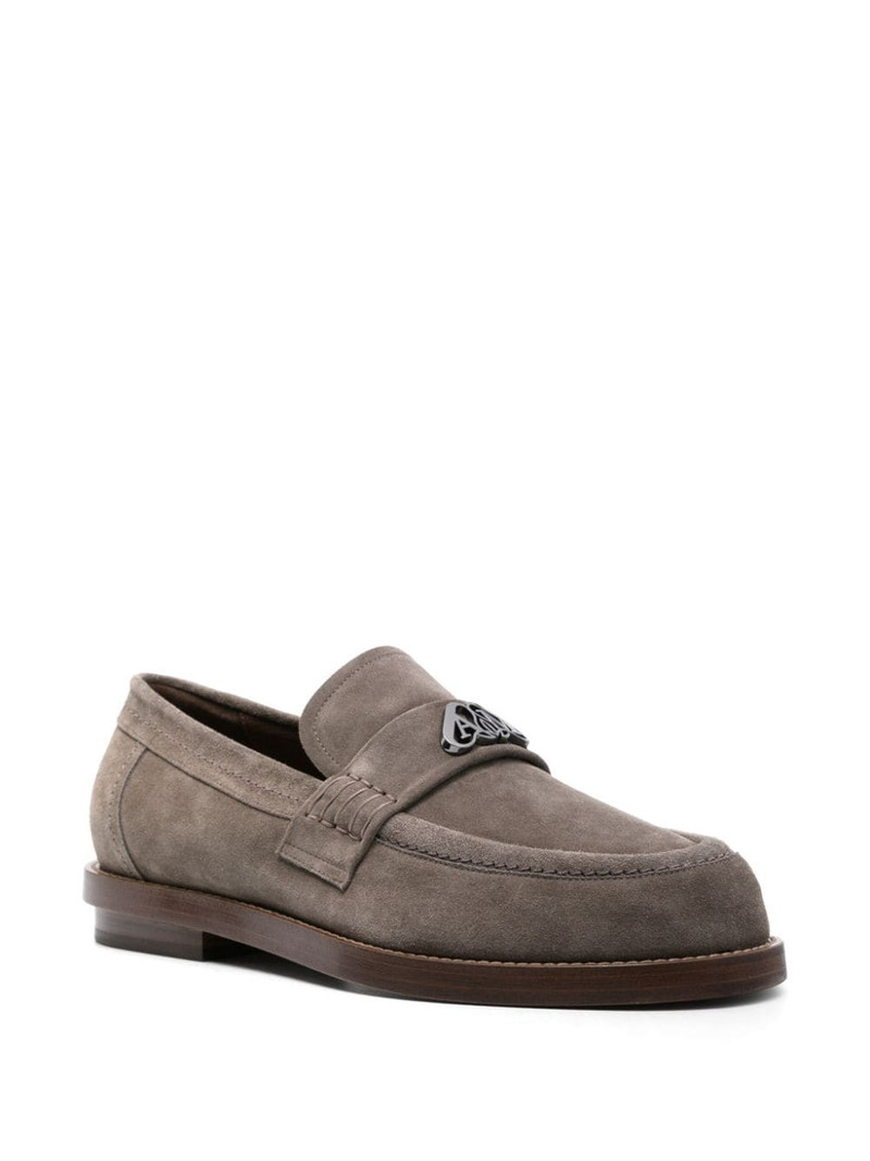 Alexander McQueen Seal-plaque suede loafers outlook