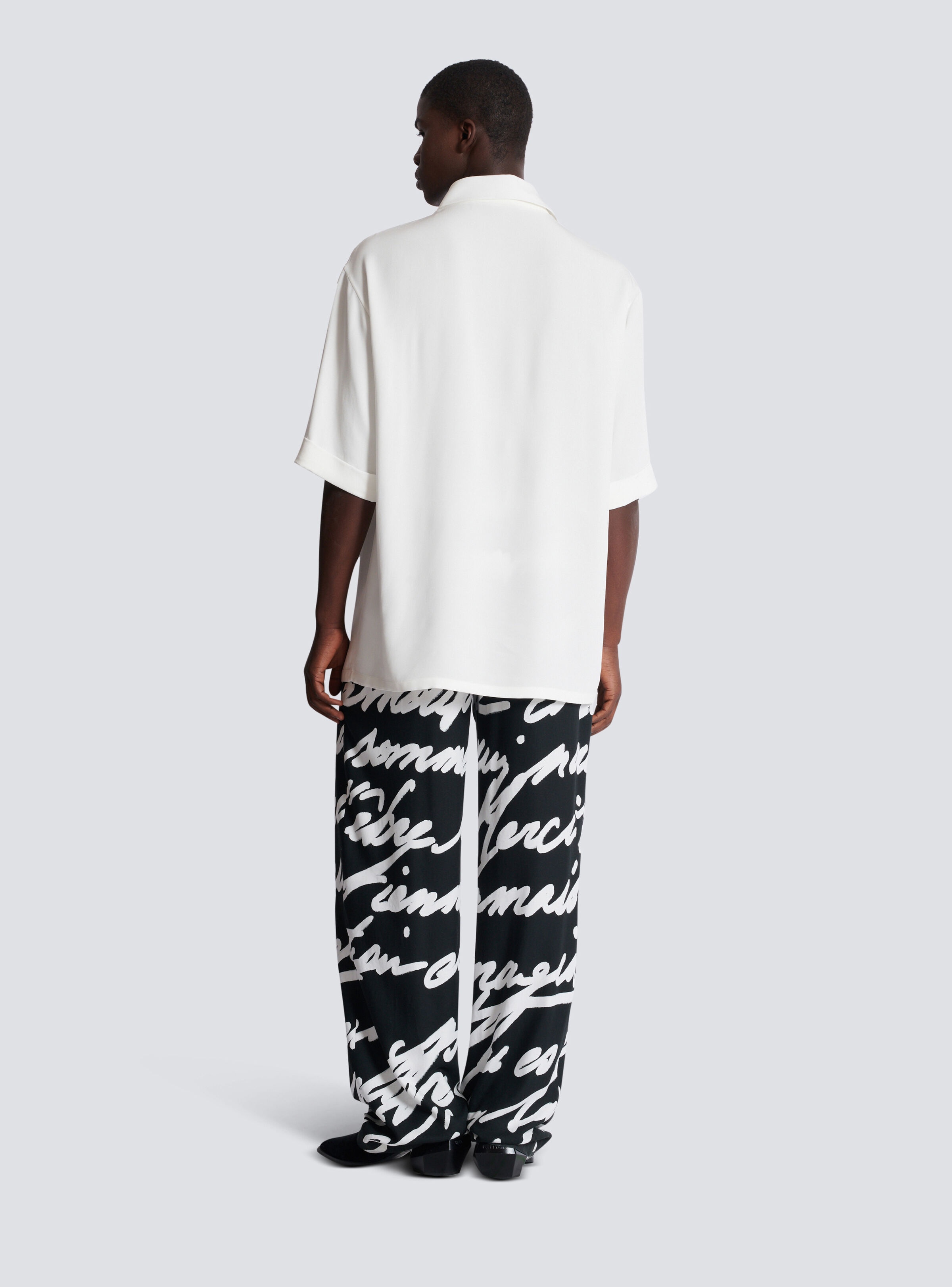 Collared T-shirt with "Love Letter" embroidery - 4