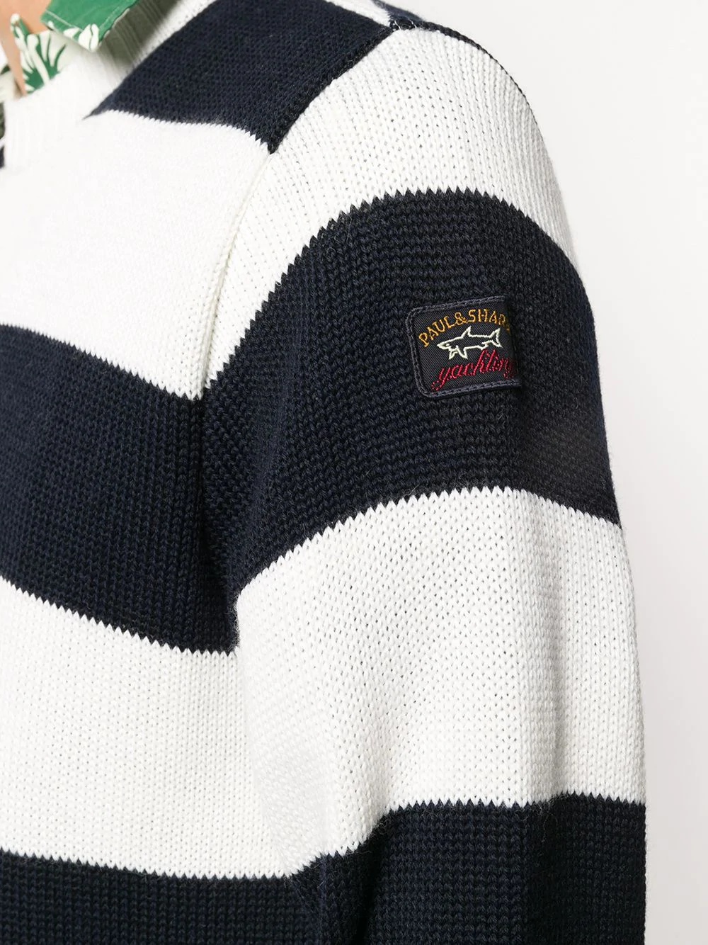 striped-print crew neck jumper - 5