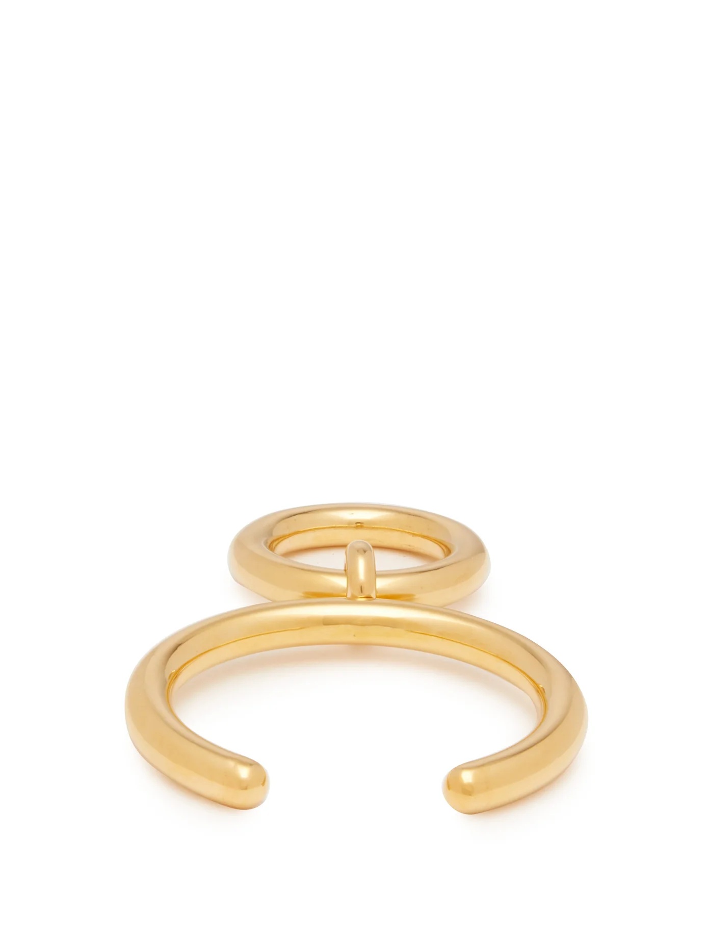 Hoop-charm gold-plated sterling silver cuff - 3