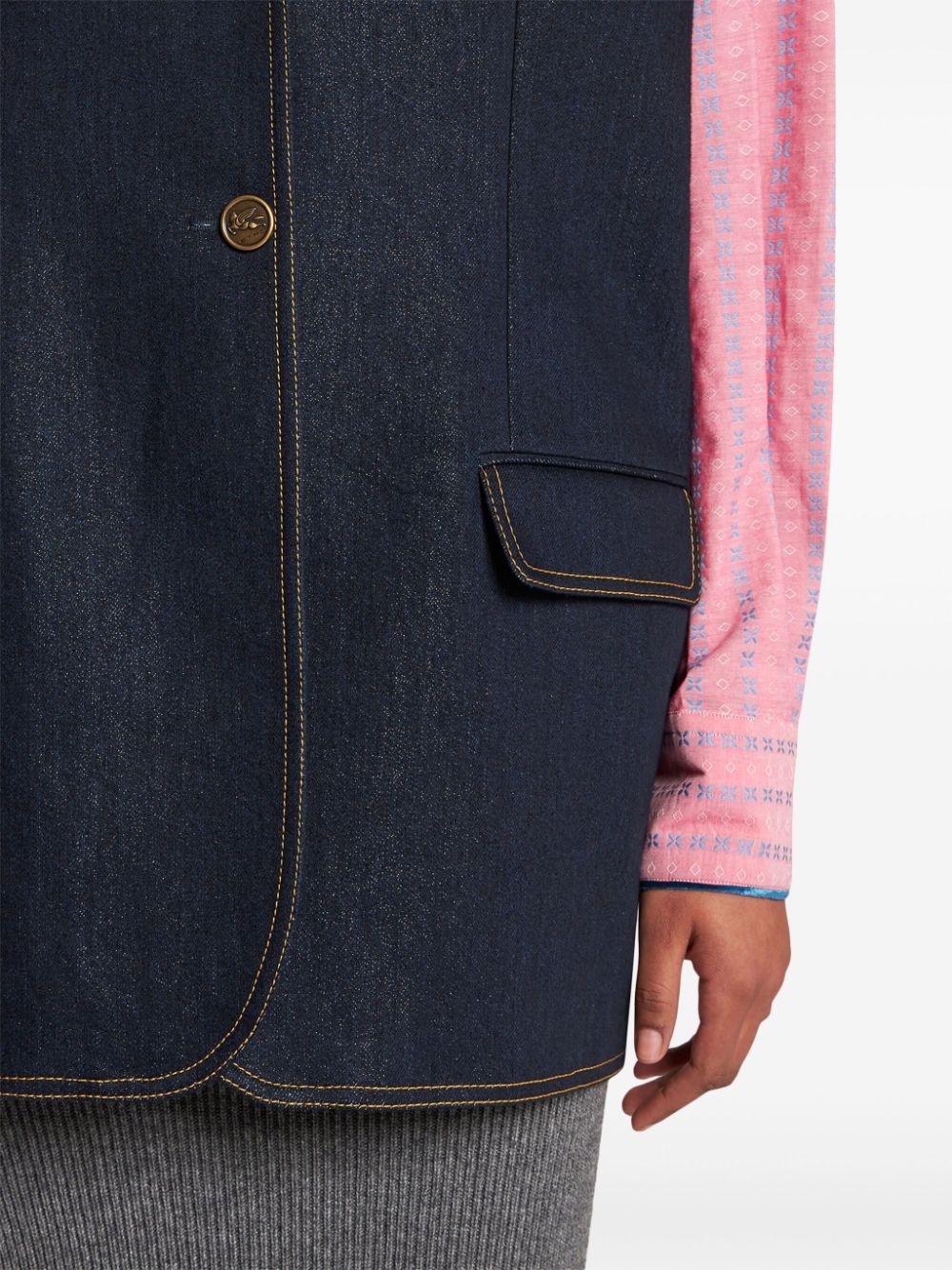 lurex denim vest - 5