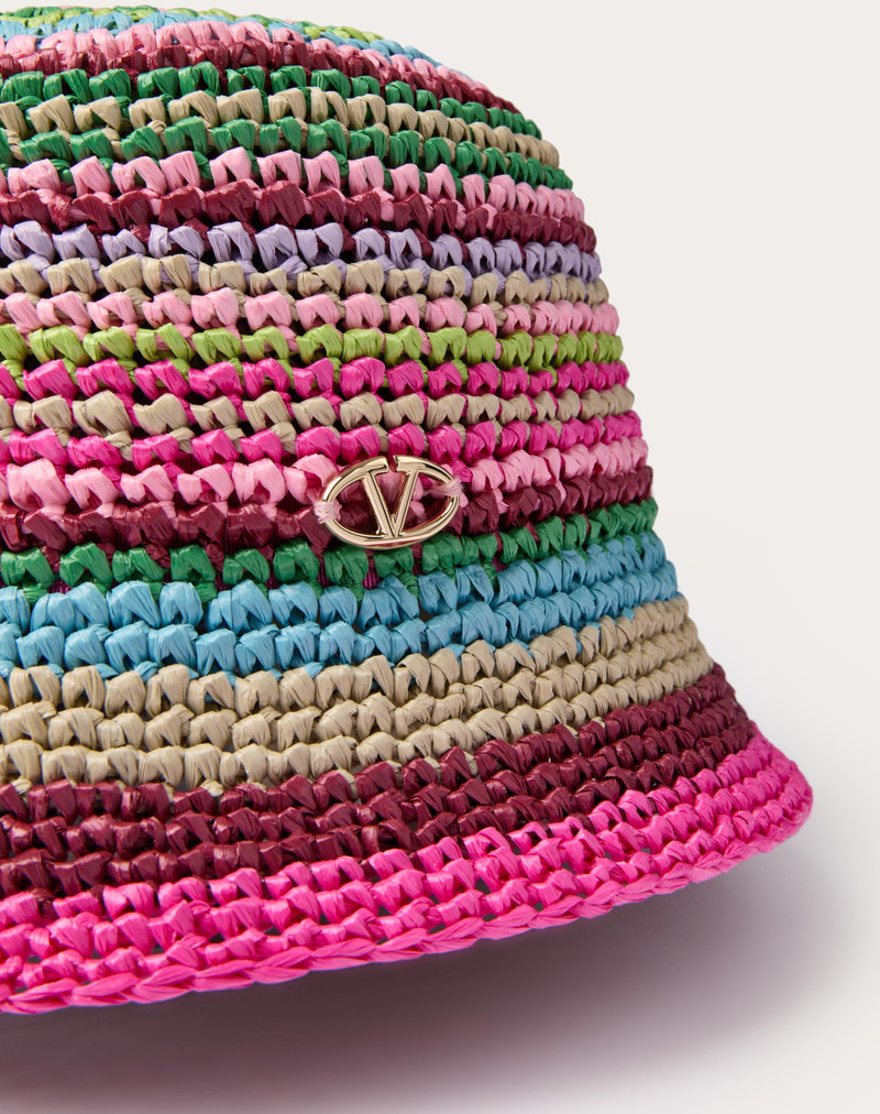 Valentino VLOGO THE BOLD EDITION BUCKET HAT IN RAFFIA outlook