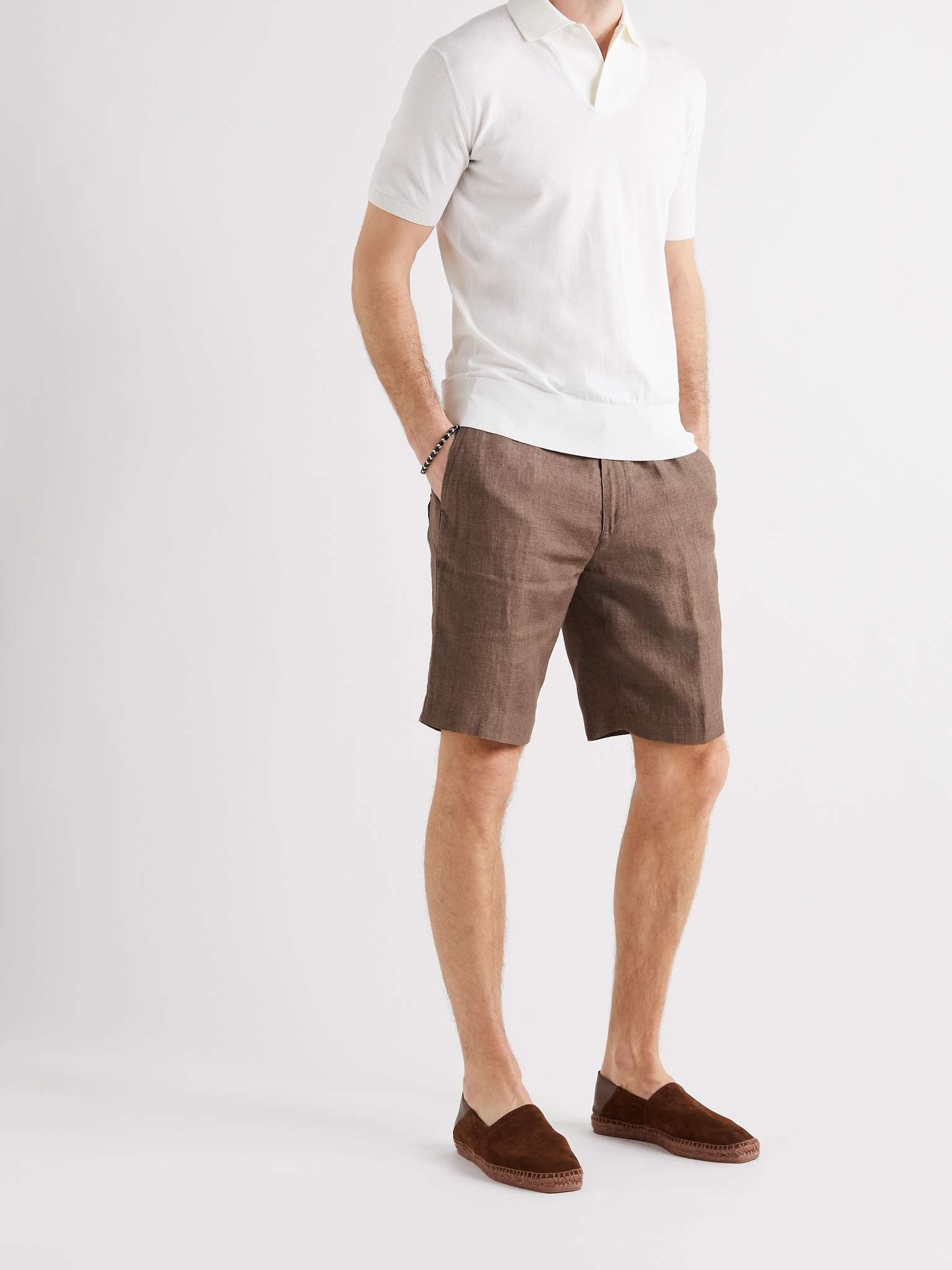 Slim-Fit Linen Drawstring Bermuda Shorts - 2