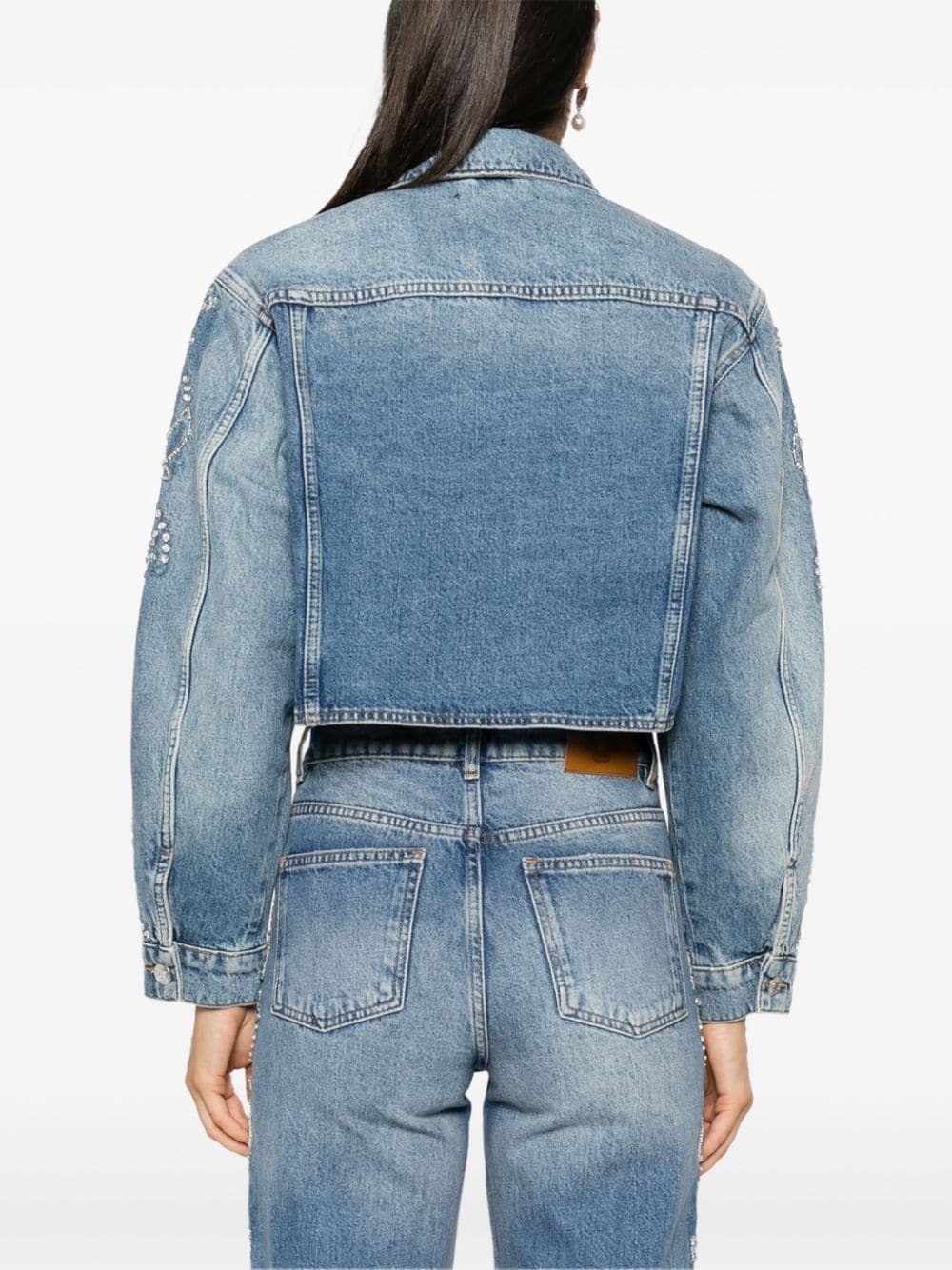 embroidered denim jacket - 4