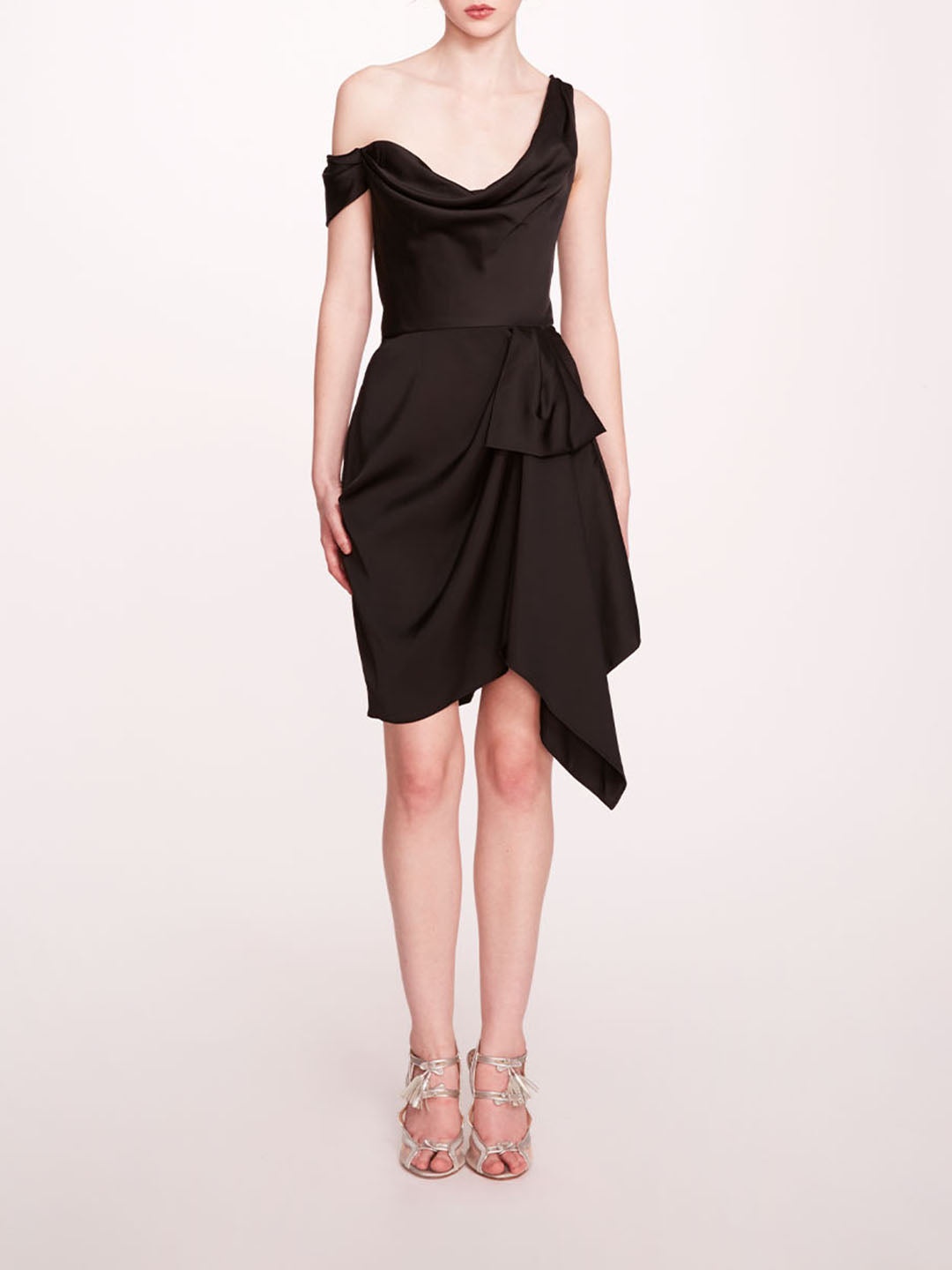 ASYMMETRICAL SATIN MINI DRESS - 1