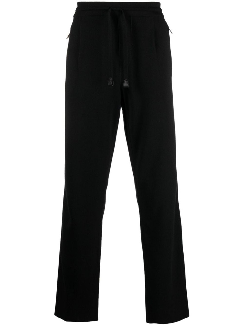 drawstring-waist straight-leg trousers 1