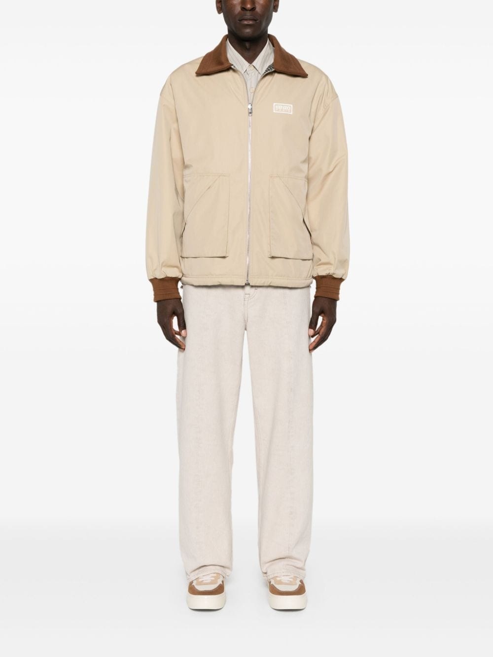 logo-patch reversible jacket - 2