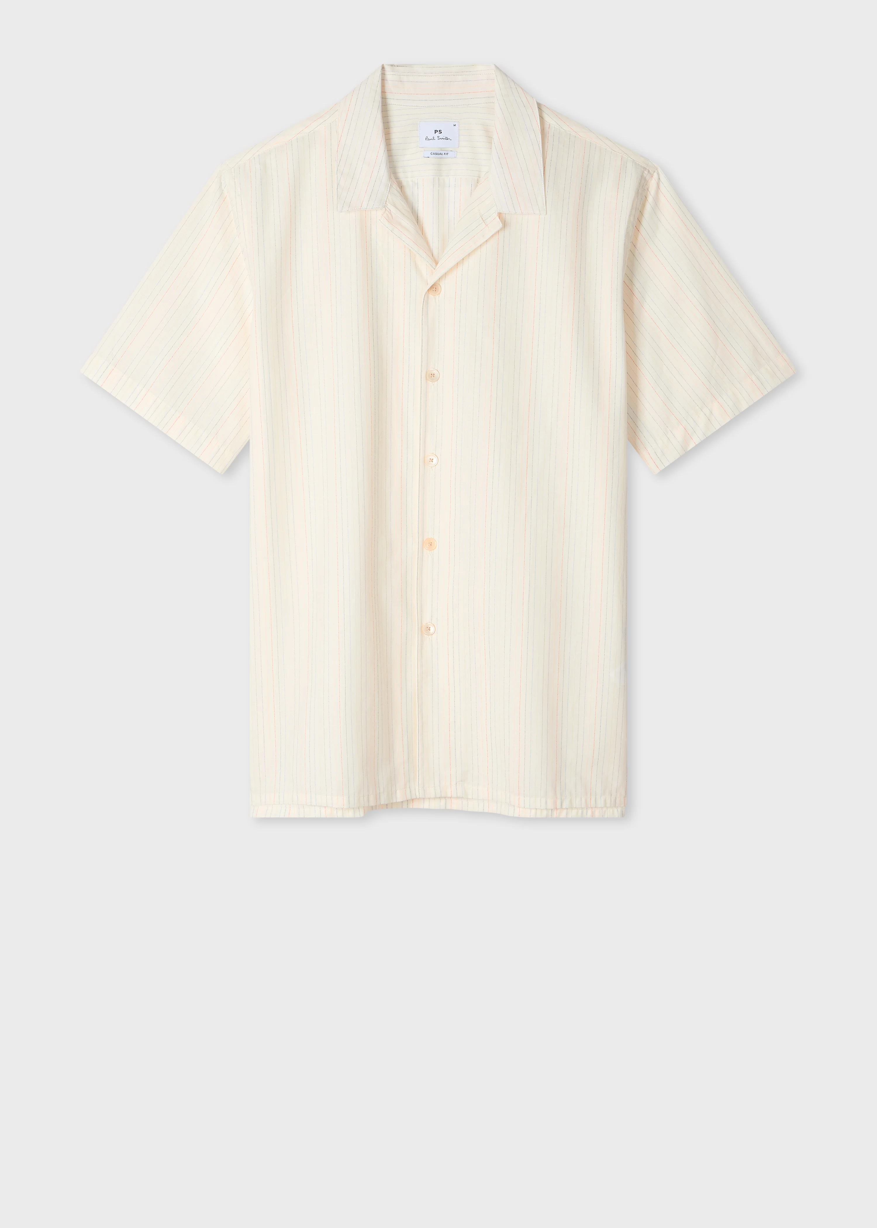 Ecru 'Raining Stripe' Cotton Shirt - 1