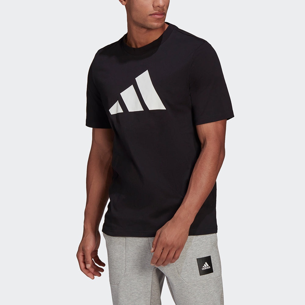 adidas M Fi Tee Bos A Logo Printing Round Neck Sports Short Sleeve Black GP9503 - 2