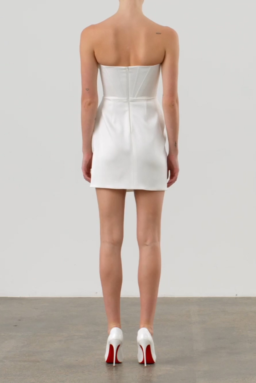 Audra Draped Satin Corset Dress - 3