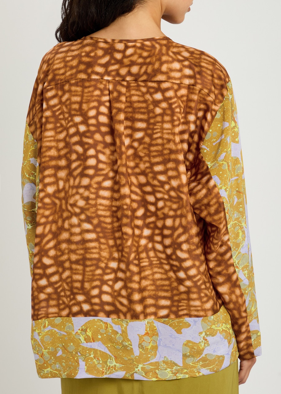 Dries Van Noten Caias Printed Silk-chiffon top - 3