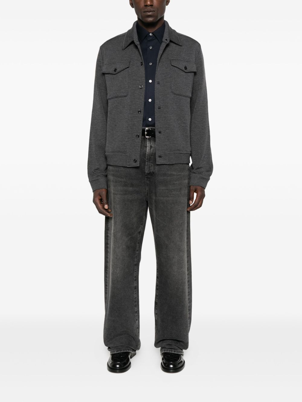 buttoned flap-pocket shirt jacket - 2