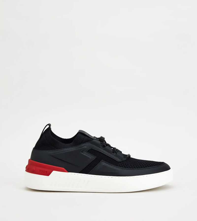 NO_CODE X IN LEATHER AND HIGH TECH FABRIC - BLACK 1