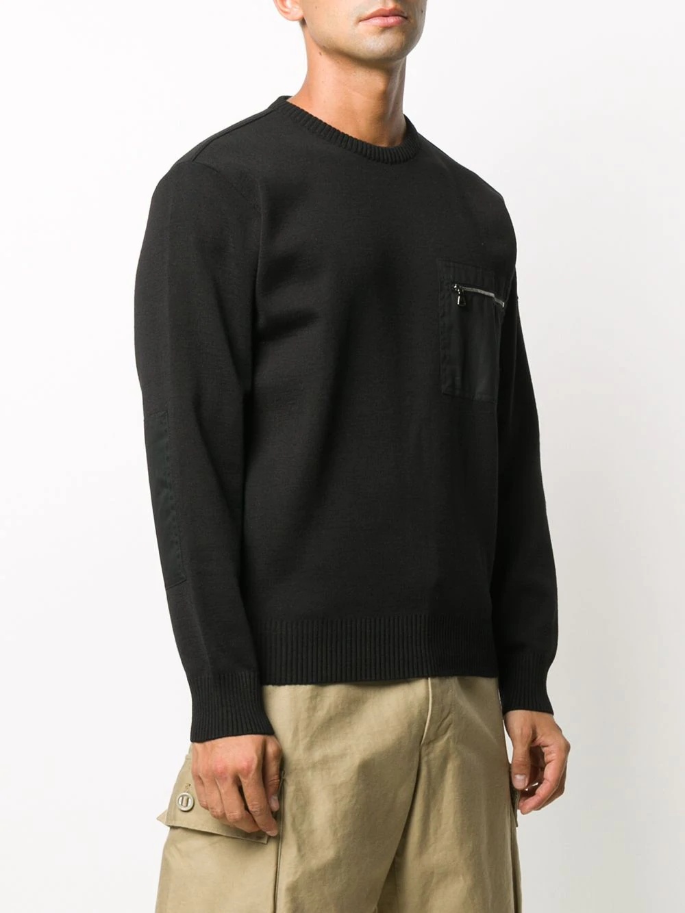 logo patch rib-trimmed jumper - 3