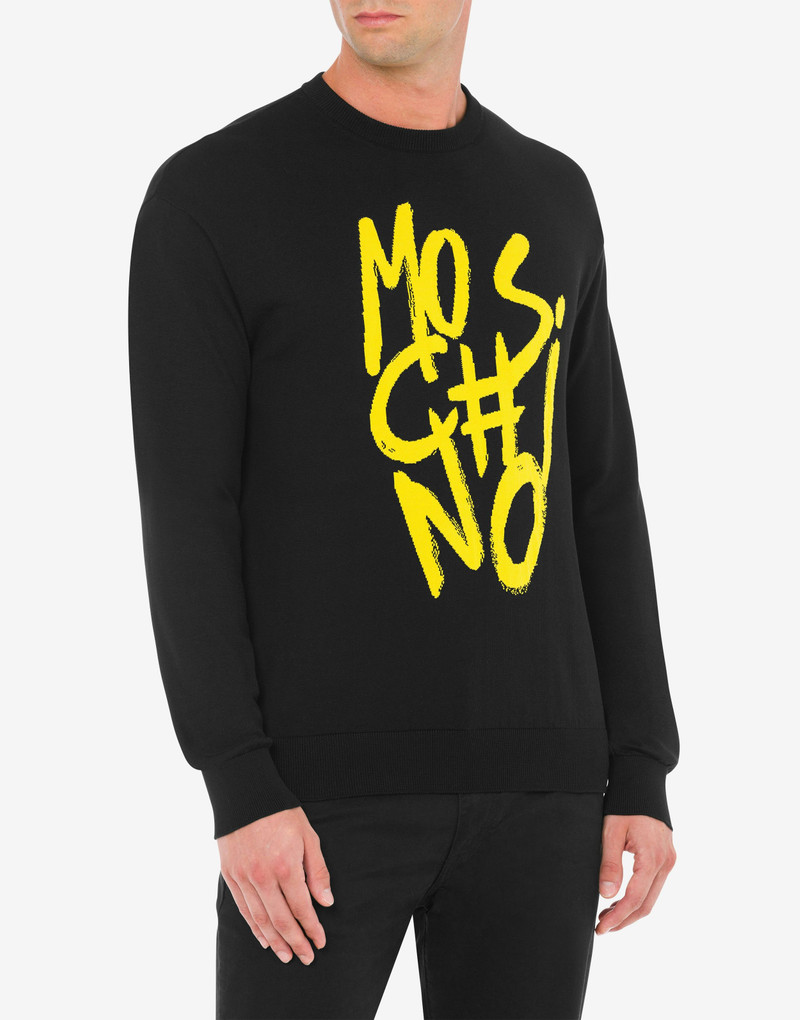 Moschino SCRIBBLE LOGO COTTON SWEATSHIRT outlook