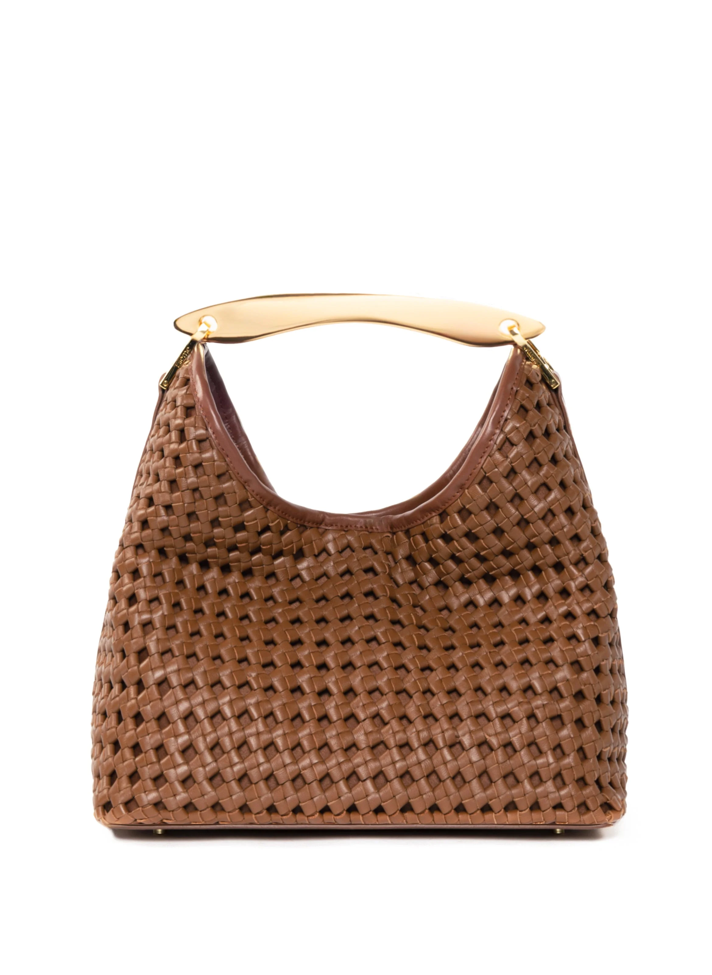 Boomerang Woven Leather Cognac - 1