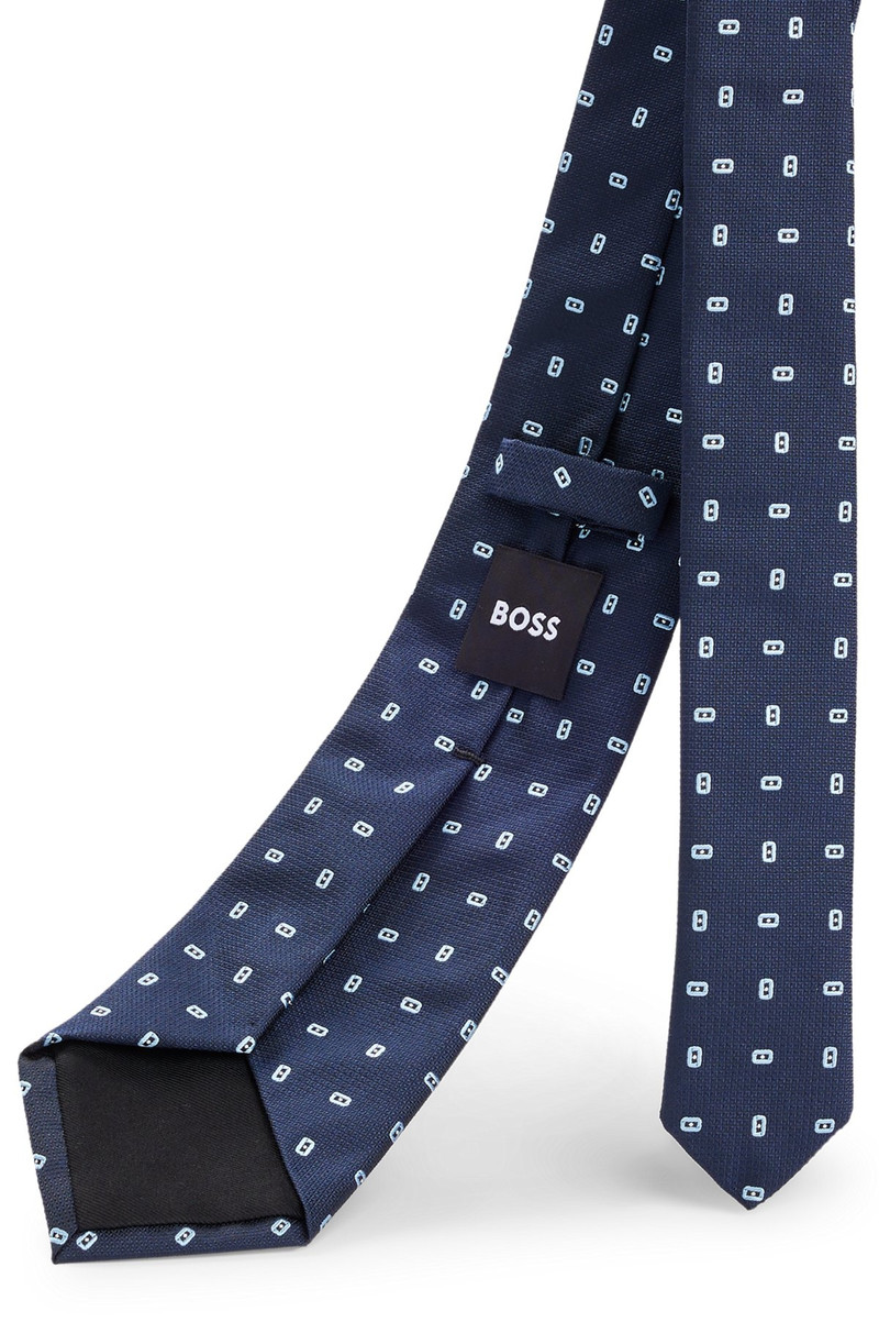 SILK-BLEND TIE WITH ALL-OVER MICRO PATTERN 5