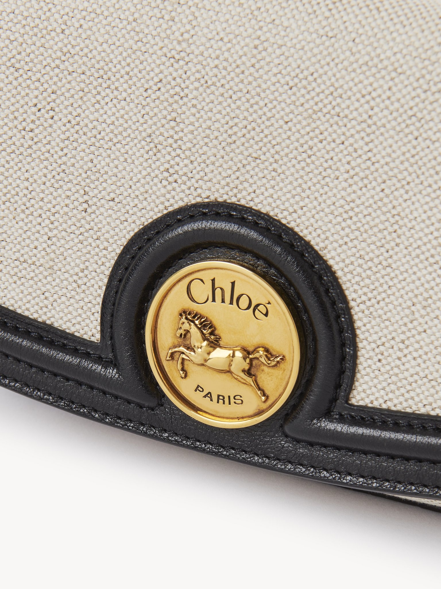 HORSE MEDAL CROSSBODY BAG IN CANVAS & GRAINED LEATHER - 6