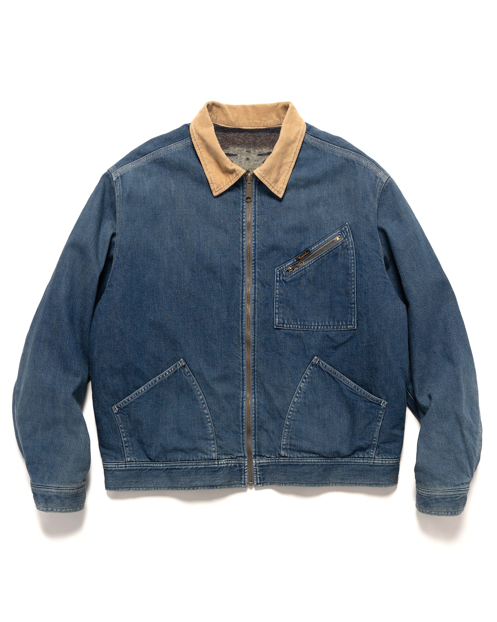 Denim Zip Through Patchwork Bomber Jacket