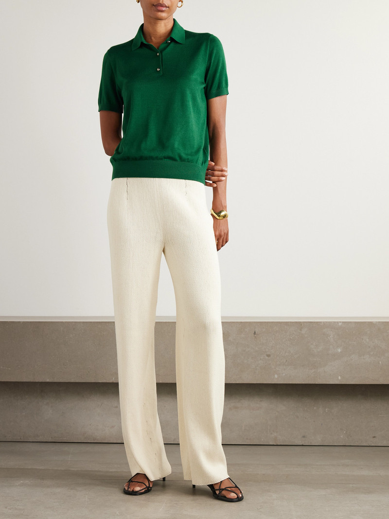 Loro Piana Sottile Wool, Silk And Cashmere-blend Polo Shirt outlook