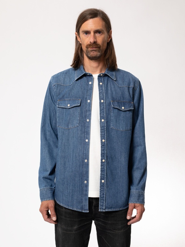 George Classic Blue Indigo Denim Shirt - 2