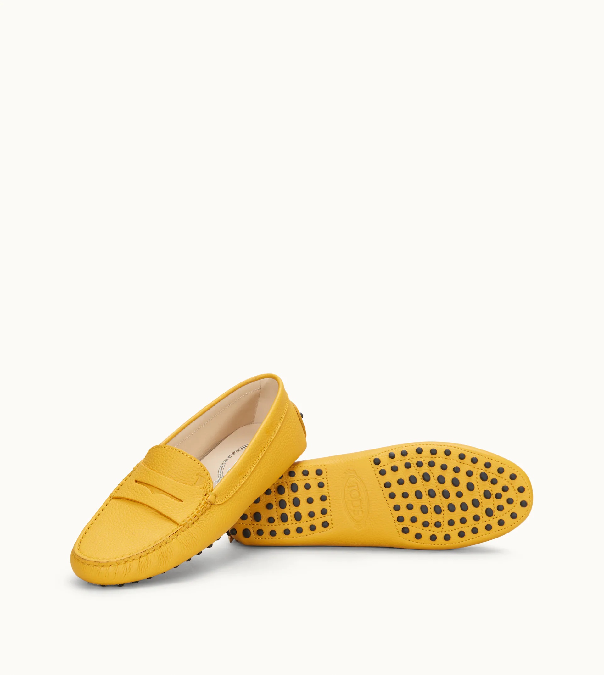 GOMMINO DRIVING SHOES IN LEATHER - YELLOW - 6