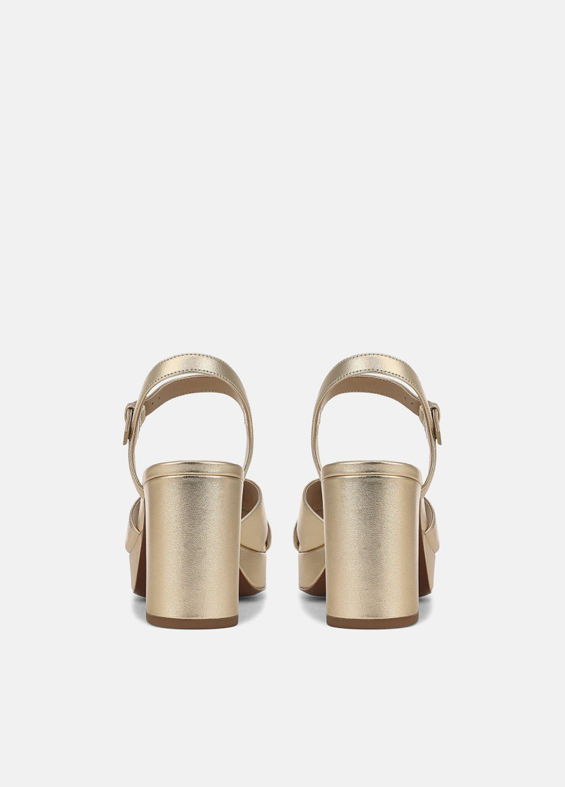 Vince Ericka Metallic Leather Platform Sandal outlook
