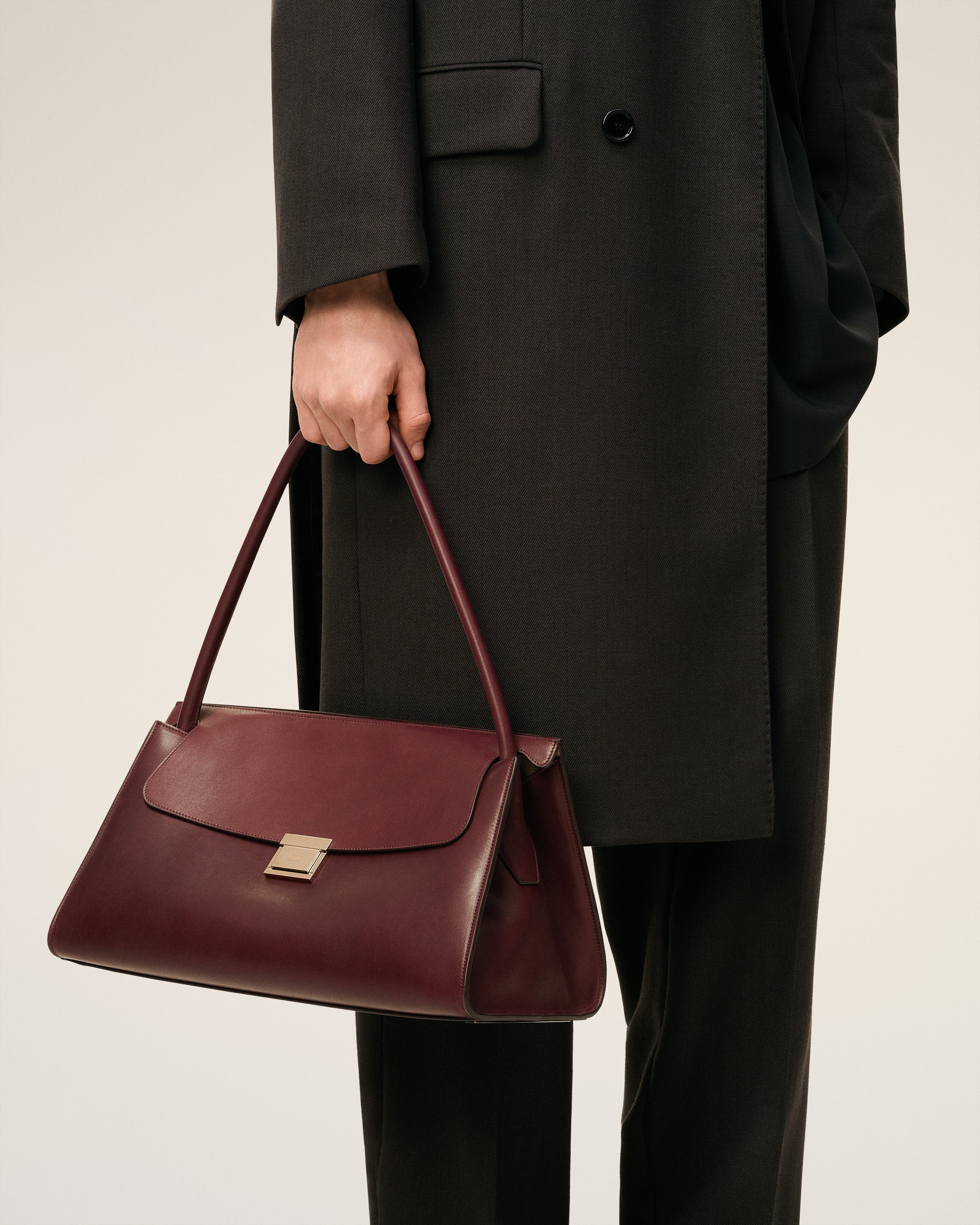 BURGUNDY SMOOTH LEATHER MIMI BAG - 2