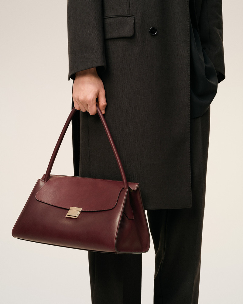 AMI Paris BURGUNDY SMOOTH LEATHER MIMI BAG outlook