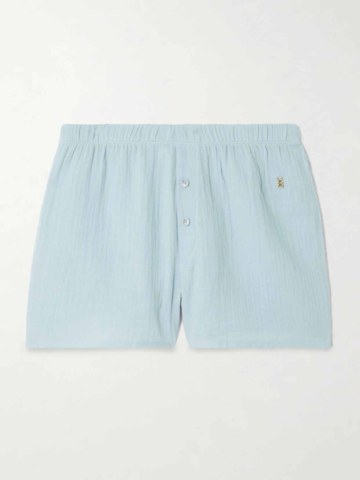 Jude Embellished Crinkled Cotton-gauze Shorts - 1